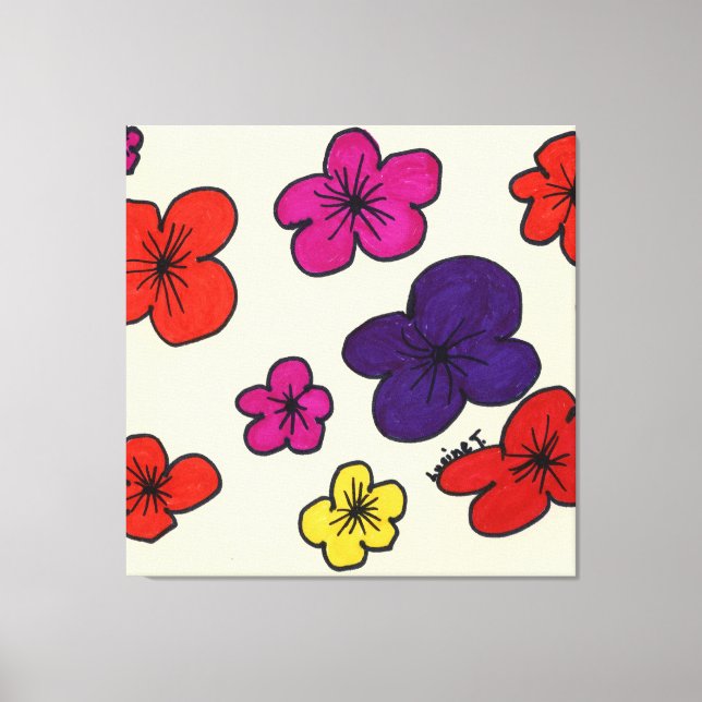 Toile Œuvre d'art murale florale (Recto)