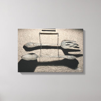 Toile Œuvre d'art murale Fourchette & Cuillère