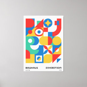 Toile Œuvre d'art murale géométrique Bauhaus Couleurs vi