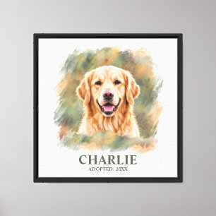 Toile Œuvre d'art murale représentant un retriever doré,