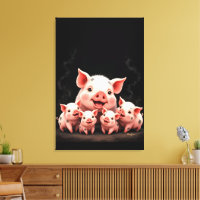 Œuvre d'art porcine – Truie et porcelets