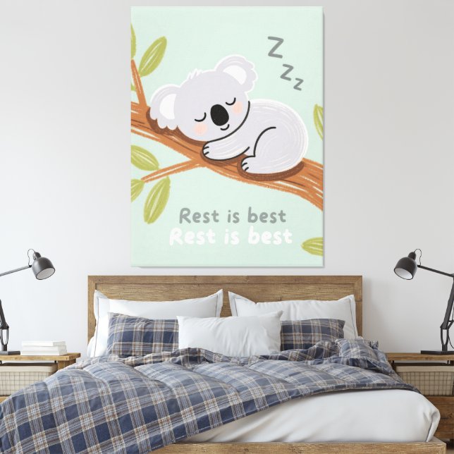Toile Œuvre d'art pour nurserie calme Koala endormi (Insitu(Chambre))