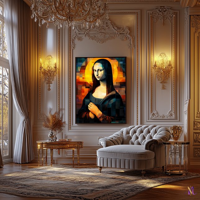 Toile Oeuvre de mosaïque Mona Lisa (Créateur téléchargé)