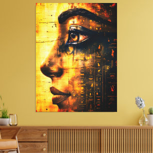 Toile Œuvre murale du pharaon égyptien doré – Histoire a