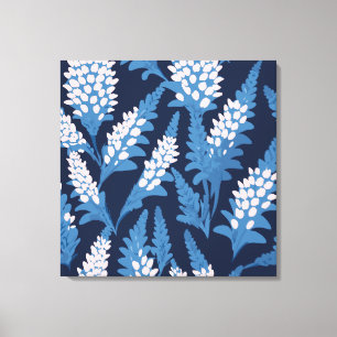 Toile OEuvre murale florale bleue