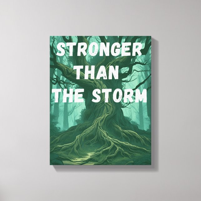Toile OEuvre murale motivationnelle - Plus forte que la  (Recto)