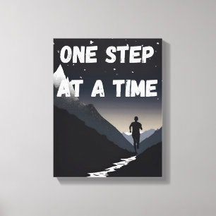 Toile OEuvre murale motivationnelle - Un pas à la fois