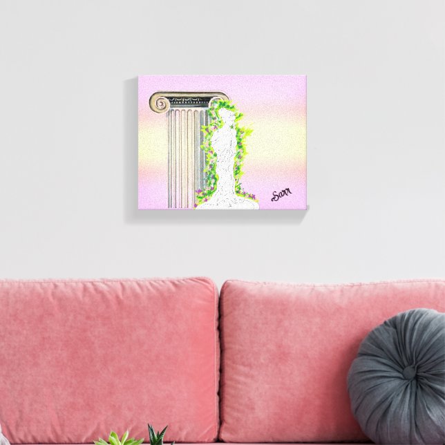 Toile OEuvre murale : Statue d'une déesse. (Insitu(Salon))