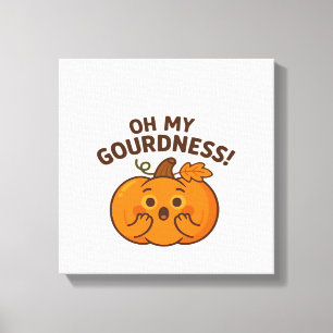 Toile Oh Ma Gourdeur ! � Citrouille Surprise Kawaii Art 