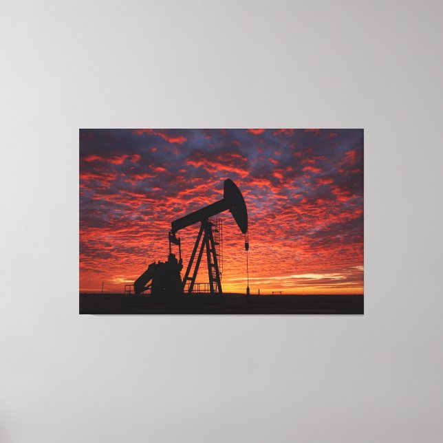 Toile Oil Pumpjack Poster - West Texas Industrial Print (Recto)