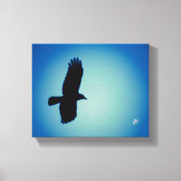 Oiseau à ailes déployées Art Cyan Bleu Ciel