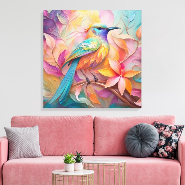 Toile Oiseau-chanteur à gorge violette Imaginaire (Insitu(Salon))