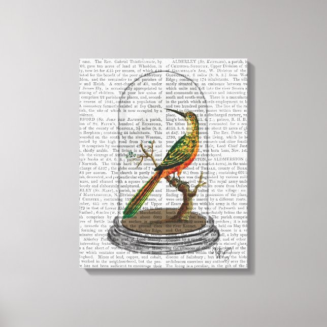 Toile Oiseau Dans Bell Jar (Recto)