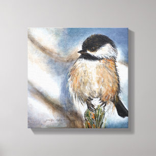 Toile Oiseau de Chickadee à la calotte noire