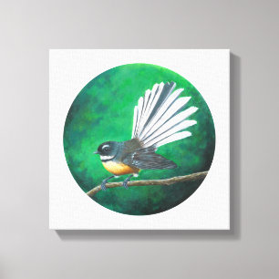 Toile Oiseau de la Nouvelle-Zélande (piwakawaka) - Art 