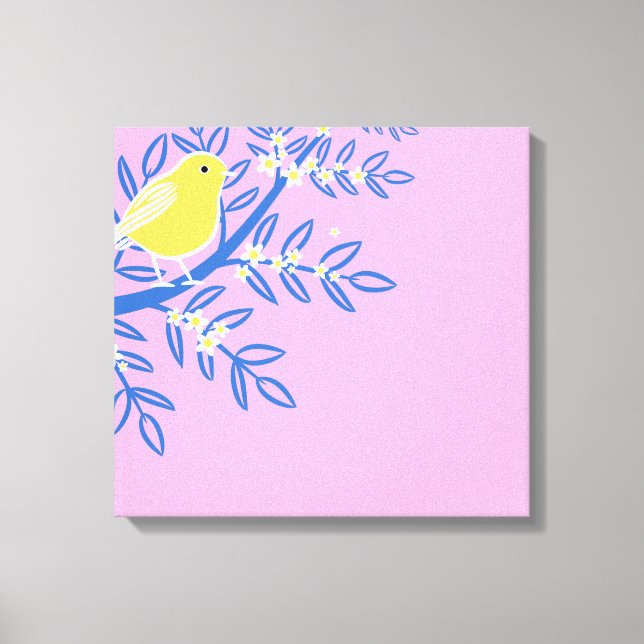 Toile Oiseau jaune illustré (Recto)