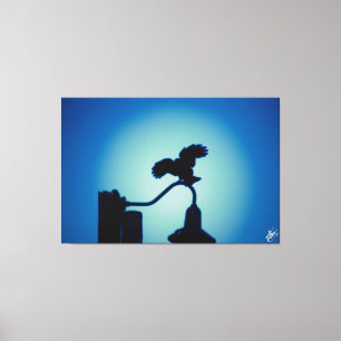 Toile Oiseau sur une série de poteaux #2