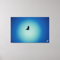 Oiseau sur une série de poteaux #8