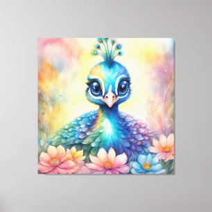 Toile Oiseaux arc-en-ciel Peacock 1