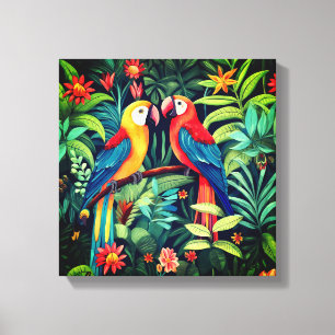 Toile Oiseaux De Caricature En Art Jungle