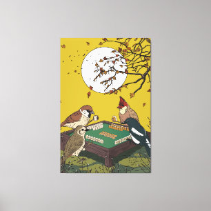 Toile Oiseaux de Mahjong jouant au jeu