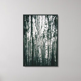 Toile Oiseaux Moody en Forêt Monochrome