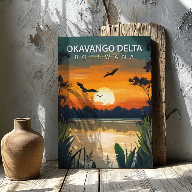 Toile Okavango Delta Botswana Canvas Print African Art (Okavango Delta Botswana Canvas Print African Art by TinkPrints.)