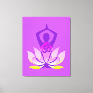 Toile OM Namaste dynamique Spirituel Lotus Fleur Yoga