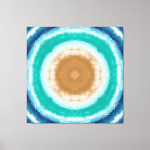 Toile Ondes d'océan rondes Turquoise et Turquoise