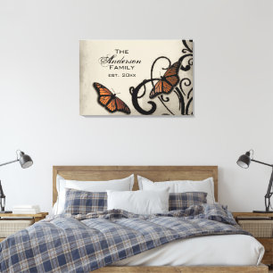 Toile Onyx Papillon Swirl Famille Enveloppé Canvas