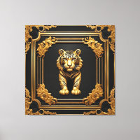 Or tigre et cadre ornemental noir
