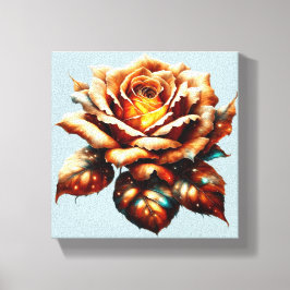 Toile Orange Rose Wall Art
