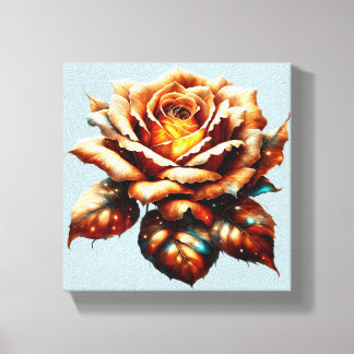 Toile Orange Rose Wall Art