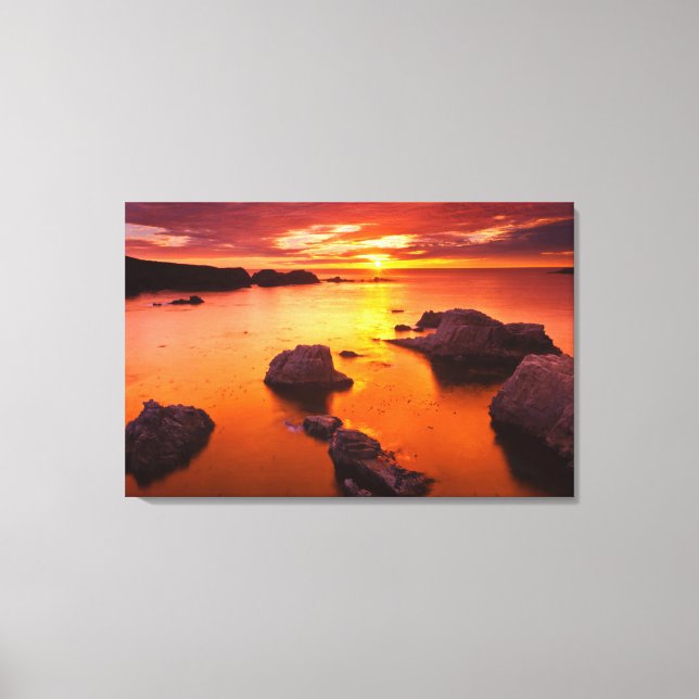 Toile Orange seascape, sunset, Californie (Recto)
