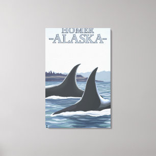 Toile Orca Whales #1 - Homer, Alaska