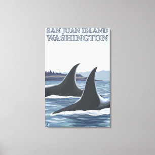 Toile Orca Whales #1 - L'île de San Juan, Washington