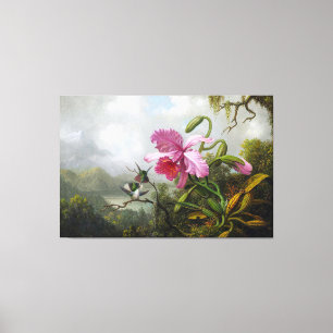 Toile Orchid HEADE et colibris près du lac Mountain