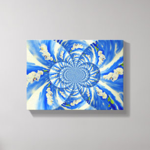 Toile Orchidée aquarelle peinture, Nuages Mandala