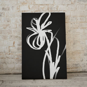 Toile Orchidée Noir : Abstrait noir et blanc