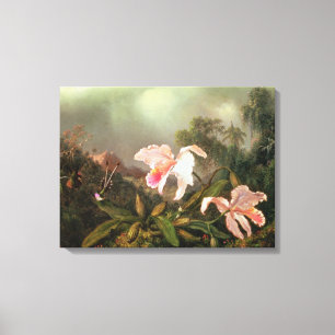 Toile Orchidées de la jungle et colibris, 1872