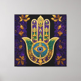 Toile Ornate Gold Troisième Oeil Hamsa