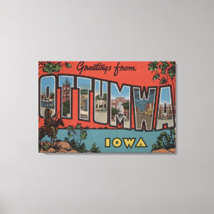 Toile Ottumwa, lettre ScenesOttumwa, IA d'IowaLarge