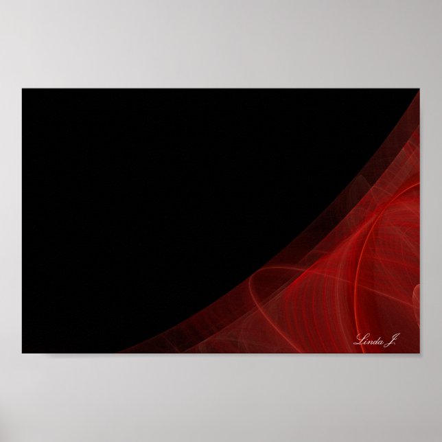 Toile ou affiche rouge fractée à la frontière (Devant)