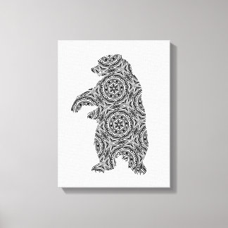 Toile Ours animal simple Art géométrique