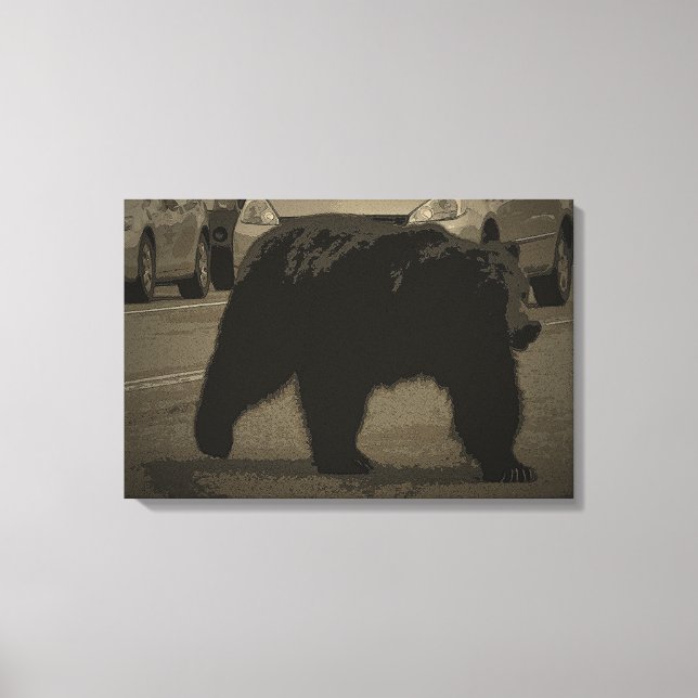 Toile Ours dans la route Parc national Yellowstone WY (Recto)