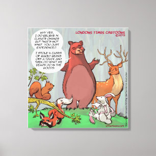 Toile Ours drôle dans la bande dessinée sur le changemen