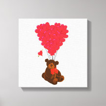 Ours en peluche et ballons cardiaques