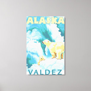 Toile Ours polaires & Cub - Valdez, Alaska