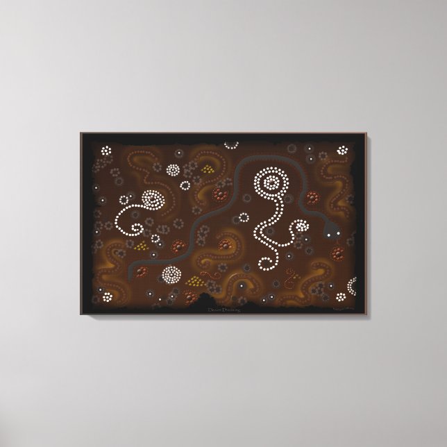 Toile Outback Desert Art, de style aborigène australien (Recto)