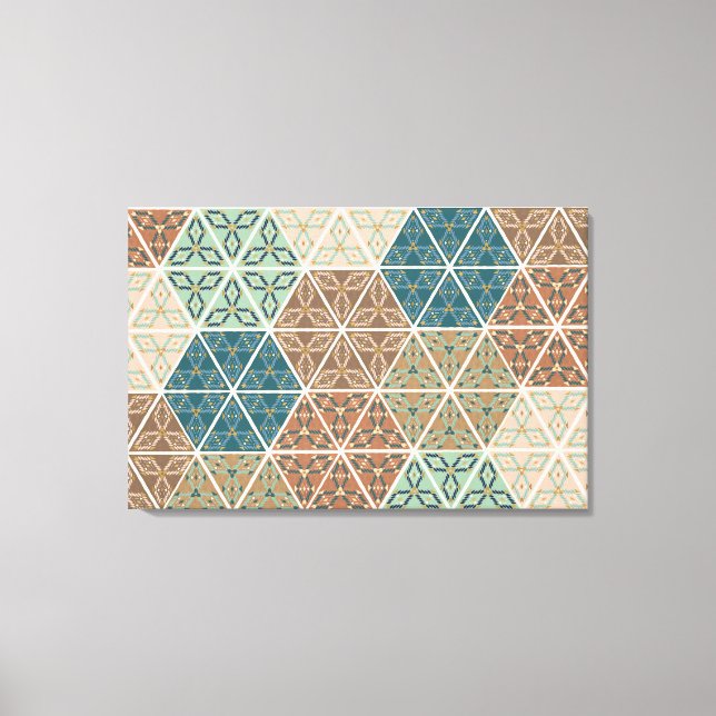 Toile Outdoor | Blue & Green Tribal Pattern (Recto)